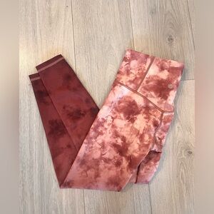 Athleta Pink and Brown Leggings XXS